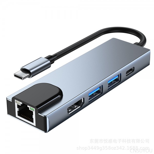 type-c扩展坞带网卡usb-c hub3.05合1拓展坞